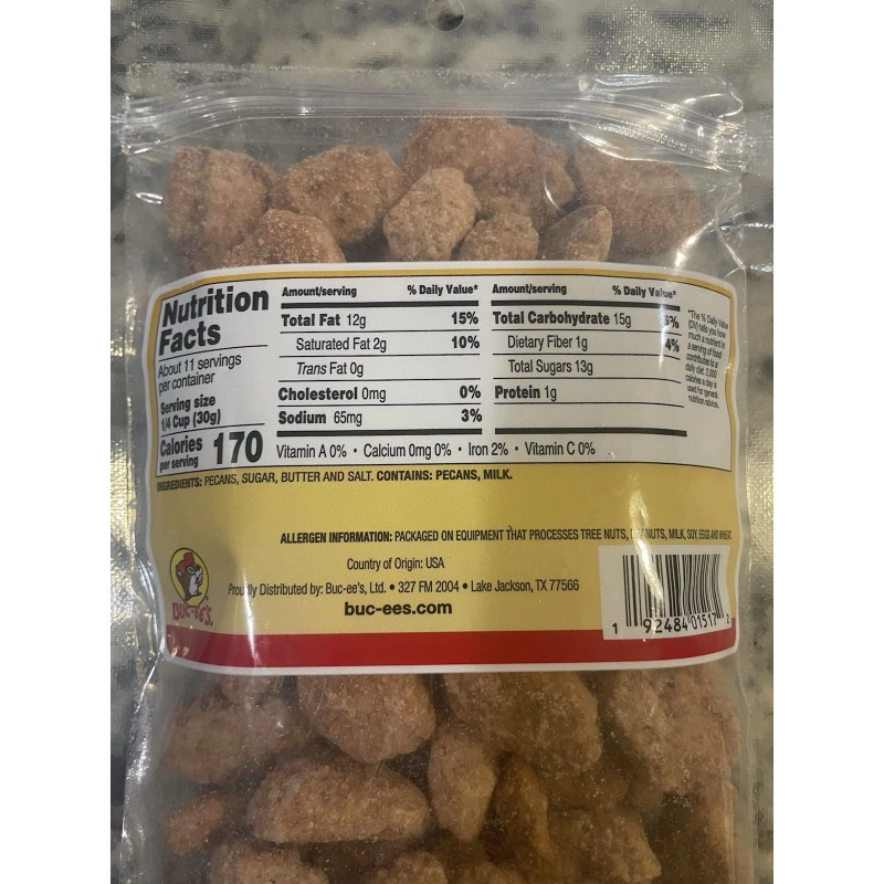 Buc-Ee's Buc-ee’s Butter Toffee Pecans 12 Ounces snacks