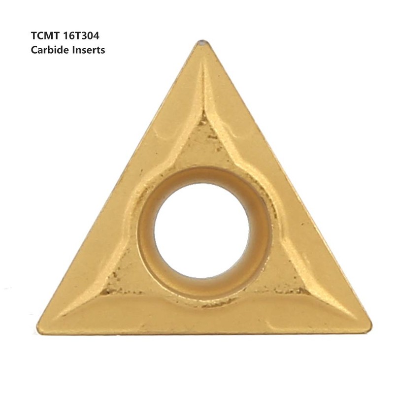 TCMT 16T304 Gold Triangular Tungsten Steel Carbide Insert, 10Pcs/Box High