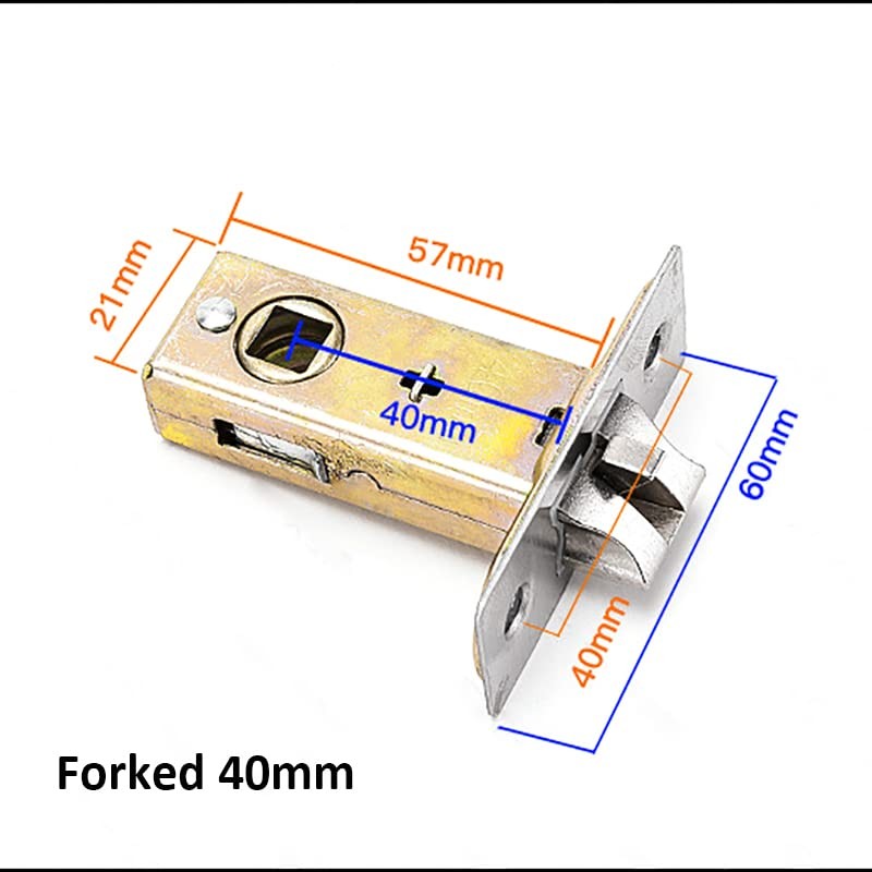 Boxonly 40mm Forked Tubular Mortice Latch Stainless Steel Door Latch