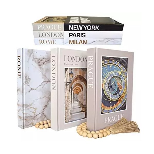 Kigan Home Inc. Dual Display Large Premium Decorative Books with