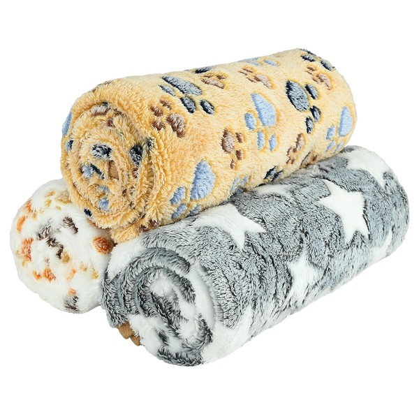3 Pcs XL 107 * 75cm Pet Soft Dog Blankets,