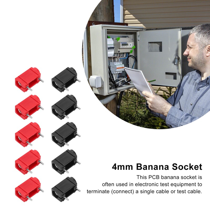 10Pcs PCB Banana Socket Good Conductivity 4mm Corrosion Resistance Stable