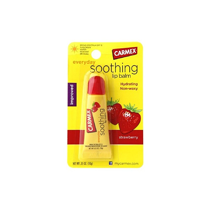 Carmex Bálsamo labial relajante, fresa 0.35 oz (paquete de 2)