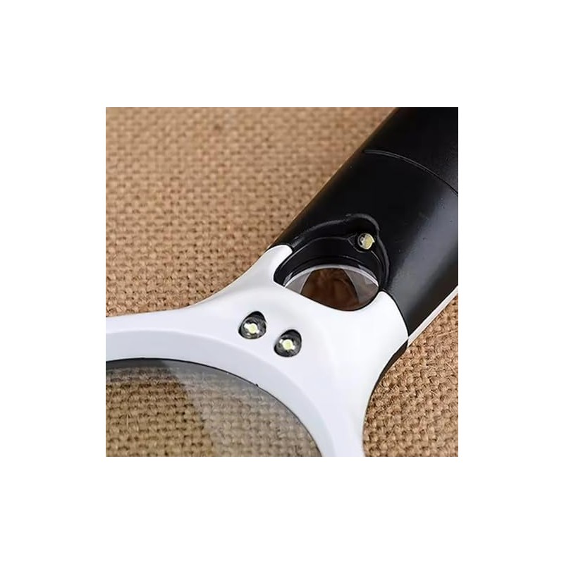 Lupa de Mano con 3 Luces LED 100x Simply Silver