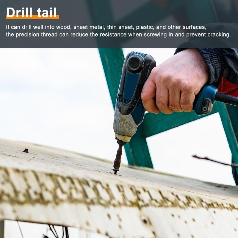sourcing map 25Pcs #14 x 5" Self Drilling Screws, 410