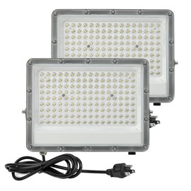 WAHADI 2-Pack 100W LED Outdoor Flood Light IP65 Waterproof 6500K 10000LM Super Bright Security Lights for Garden, Backyard, Garage, Stadium