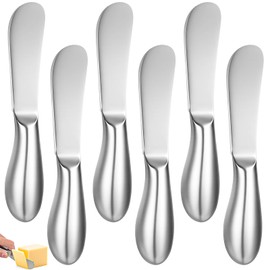 XTUDOU® 6 Stück Buttermesser Klein, Käsemesser Edelstahl, Dessertmesser Klein, Buttermesser klein Edelstahl, für Sahne, Marmelade, KäSe, GebäCkherstellung