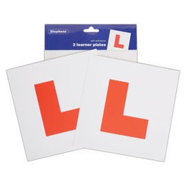 Stephens Learner Plates Red Pack Of 2 L Plate Stickers For Car, Reusable, For Front And Back Of Car, Use While Driving Before Pass P Plates And Licence Is Obtained
