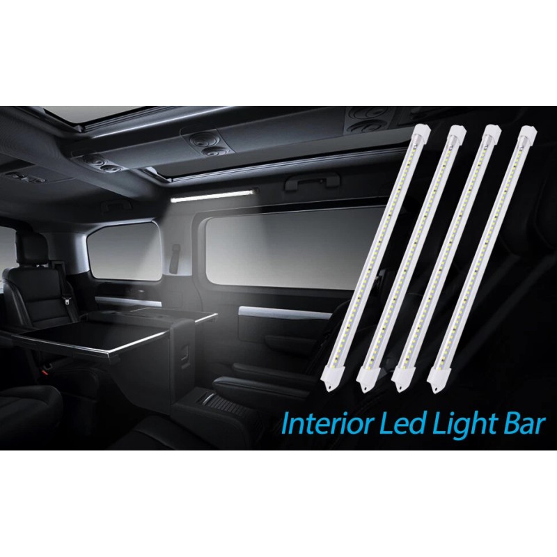 MICTUNING Interior LED Light Bar, 4PCS 12V 48 LEDs 6500K