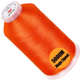 New Brothread – Bobina enorme individual de 5000 m, cada hilo de máquina de bordar de poliéster, 40 W para máquinas comerciales y domésticas, mandarina