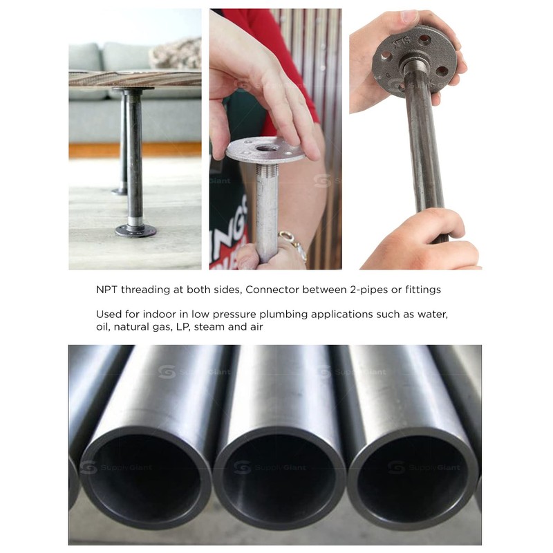 Supply Giant QDHM1030 30" Long Pre-Cut Galvanized Pipe with 1"