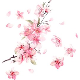 DECHOUS Cherry Blossoms Decal Car Door Sticker Automotive Creative Flower Decal Car Exterior Decoration Stickers