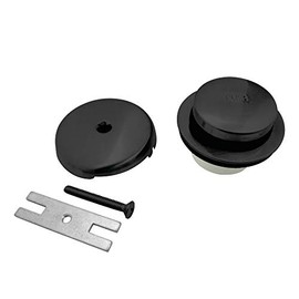 Kingston Brass DTT5302A0 Easy Touch Toe-Tap Tub Drain Kit, Matte Black