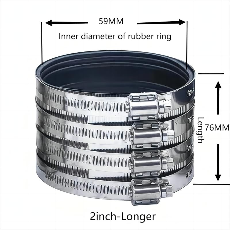 Flexible pipe Coupling with Stainless Steel Clamps.Pipe Connector for PVC