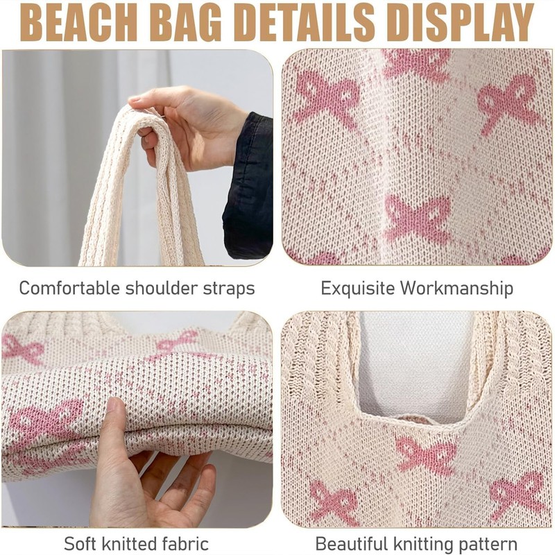 Stizimn Crochet Tote Bag Beach Mesh Knitted Bag Large Aesthetic