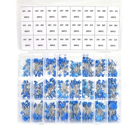 zmart 1KV 10PF-821PF 24 Value Assortment Kit High Voltage Ceramic Capacitor Package High Pressure Ceramic High Voltage Compatible Capacitor Kit Voltage Resistant Assortment Parts Kit Laminated Ceramic Insulation Durable Lead Components Electronic Circuit Repair Parts Lab Kit Electronics Work Power Circuits