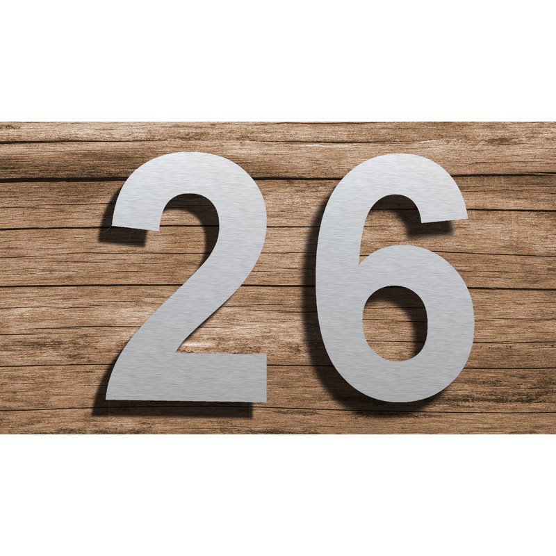 Brushed Modern House Number -6 Inch 152mm Height, Made of