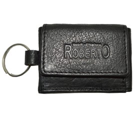 flevado Small Handy Leather Wallet with Key Ring G-831 for Men and Women, black