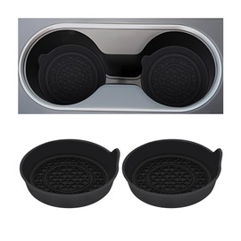 CGEAMDY Car Cup Holder Coaster, Honeycomb Pattern Car Coaster, Car PVC Cup Holder Coaster, Car Drink Holder Insert, Car Interior Accessories, Suitable for Most Cars (Black)