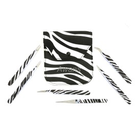 Eyelash Tweezers 6 Pieces Set Eyelash Extension Tools Kit,Stainless Steel Tweezers Kit with Bag