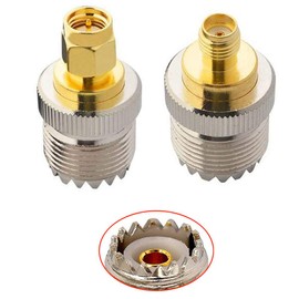 Greluma 2pcs RF Coaxial Adapter SMA Male and Female to UHF Female SO-239