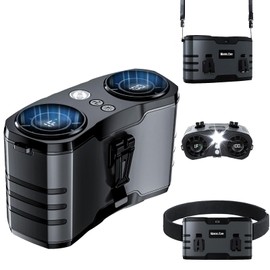 20000mAh Portable Waist Fan Rechargeable,10-Speed Belt Fan Clip on with 130° Wide Airflow & LED Light, 30H Runtime Hands-Free High Speed Turbo Cooling Body Fans for Outdoor Camping, Fishing, Travel