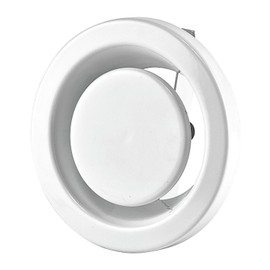 Steinberg14 White Diameter 100 mm Exhaust Air Disc Valve with Clamping Springs Anemostat Steel Round Ventilation Valves