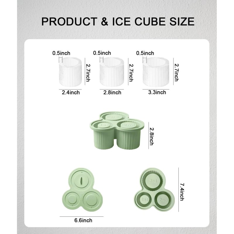 Unbranded Silicone Ice Cube Tray with Lid, Ice Mold for