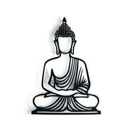 keluly Metal decoration. Floating wall sculpture, with shadows, made of steel. (21 x 15 cm., BUDDHA)