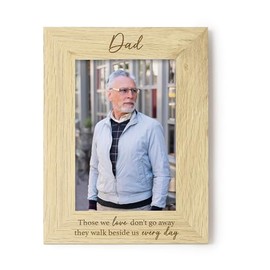 eBuyGB Dad Memorial Photo Frame, In Loving Memory Wooden Picture Frame, Engraved Remembrance Keepsake, Loved One Sympathy Gift, 4"x6"