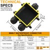 Tynoscco IP68 3Way Waterproof Junction Box Outdoor,3-Way Waterproof Splice Box