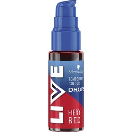 Live Schwarzkopf Colour Drops, Vegan, Semi-permanent, Red Hair Dye, Lasts 2 to 12 Washes, Fiery Red, 30 ml