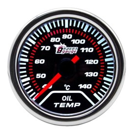 Car Oil Temperature Display 2 Inch 52 mm Oil Temperature Meter with Sensor 12 V Bright White Light Temperature Meter Oil Temperature Meter Display Pointer Display 40 to 140 Celsius