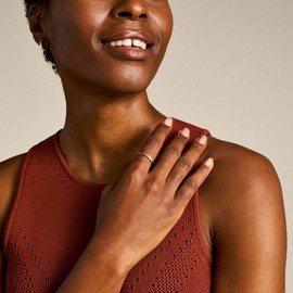 Fossil - Bague Harlow Linear Texture en Acier Inoxydable Doré, Pour Femme, JF04756710