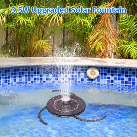 AISITIN 3.5W Solar Water Fountain with Storage & Integrated Bracket, Floating Solar Fountain Pump with Nozzles for Bird Bath, Garden, Pond, Pool, Aquarium and Outdoor