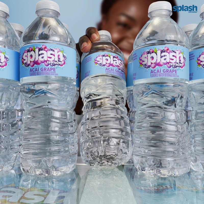 Splash Refresher, Acai Grape Flavor Water Beverage, 16.9 Fl Oz