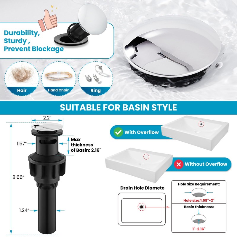 gotonovo Bathroom Faucet 3 Hole 8 Inch Widespread Bathroom Sink