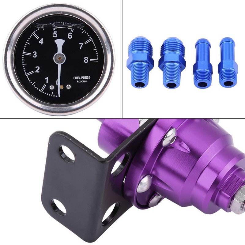 Fuel Pressure Regulator, Universal Aluminum Car 160psi Adjustable 1: 1
