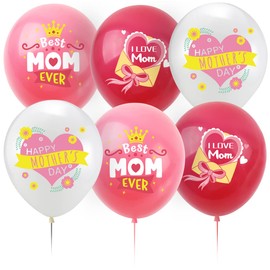 KIPETTO Happy Mother's Day Balloons 24Pcs 12 Inch Latex Balloons for Mother's Day Party Mother Birthday Party Decorations Supplies