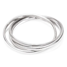 WINDALF Lacome Slim Lucky Boho Ring 3 mm Women's Elves Silver Ring 3 Rings 925 Sterling Silver, Fabric, No Gemstone