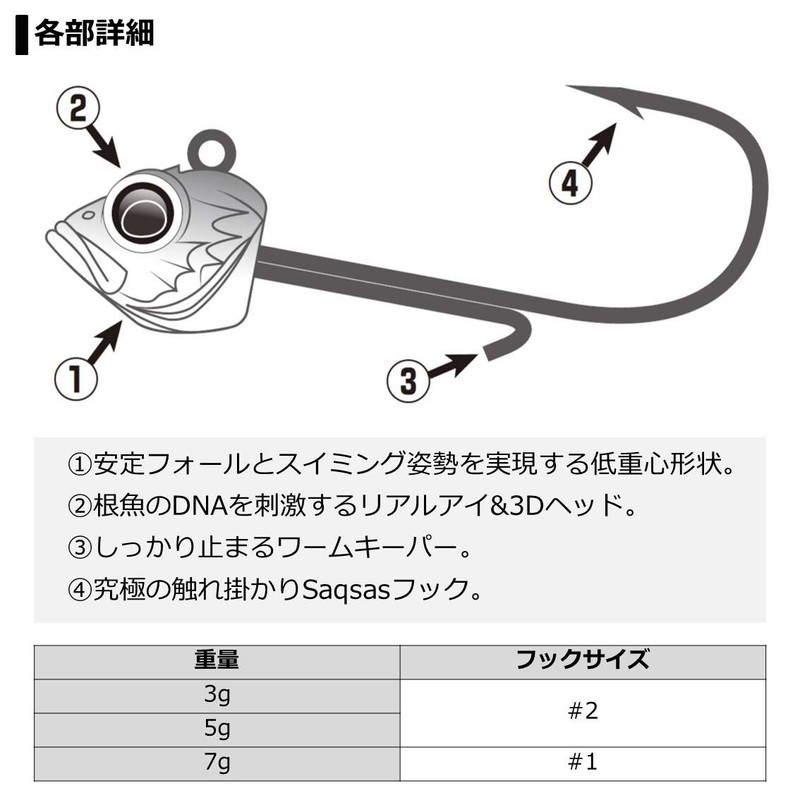 Daiwa SW Light Jig Head SS Rockfish #2, 0.2 oz