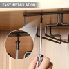 Uten 4 Rows Wine Glass Racks Under Cabinet Wall Mounted