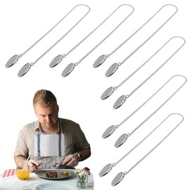 JEYORZY 6 Stück Serviettenkette Mit Clip, Serviettenhalter Edelstahl Serviettenklammern Lätzchenkette mit Klammern Hals-Ketten Serviettenkette für Erwachsene Senioren und Kinder