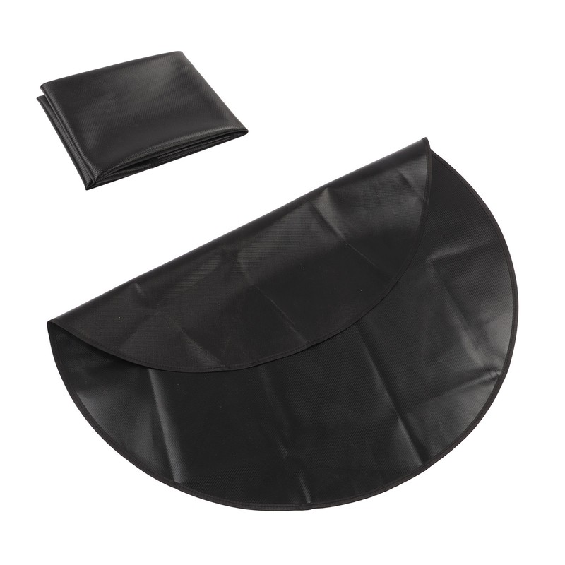 Under Grill Mat Fireproof Waterproof Double Sided Portable Round Barbecue