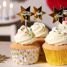 PME Christmas Cupcake & Topper Set of 24 - Golden Stars