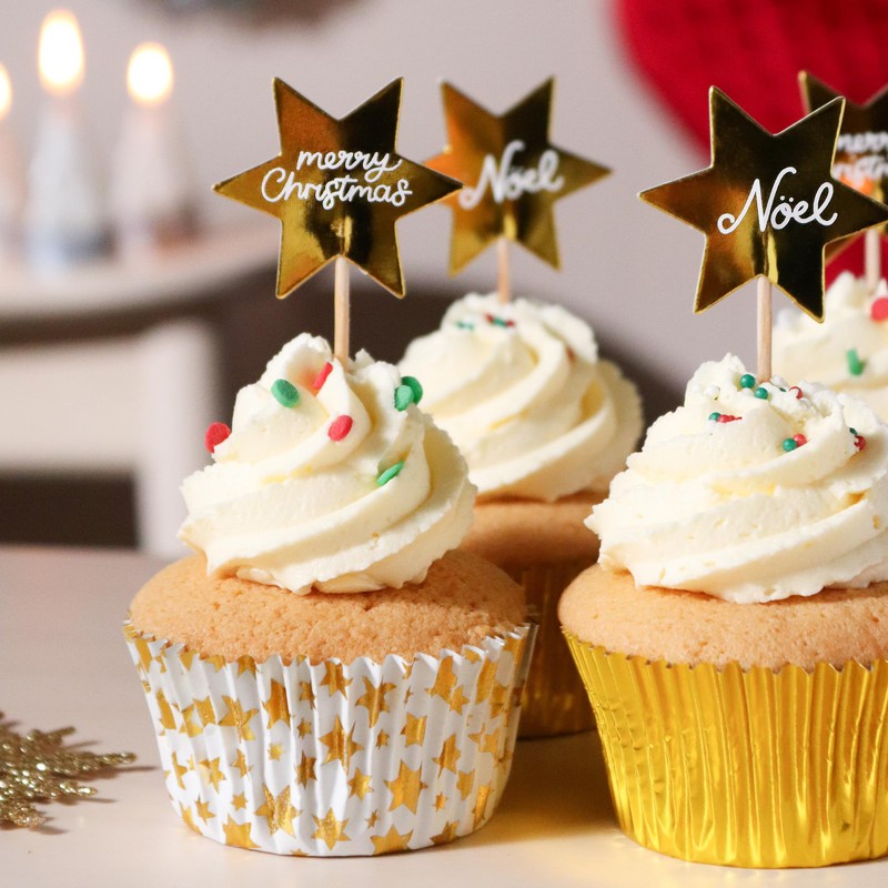 PME Christmas Cupcake & Topper Set of 24 - Golden