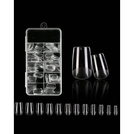 Clear Full Coverage Press-On Nails, 120 Pieces, Short Square Style, Professional Salon Quality