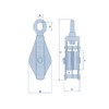 Stainless Steel Double Pulley Block 32MM (Wheel Swivel Eye Rope)