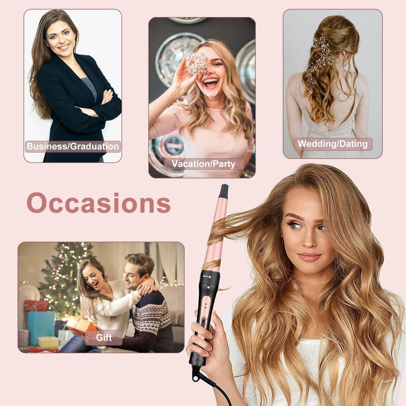 6 in 1 Curling Iron, Professional Curling Wand Set, Fast
