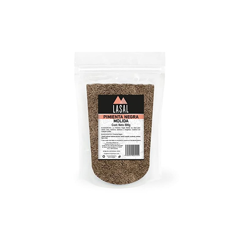 Pimienta negra molida 500 Gramos Pouch Resellable Lasal